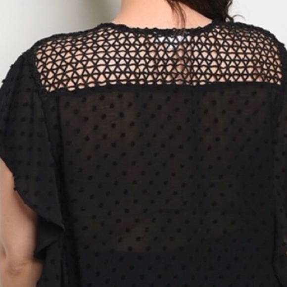 ➕Semi Sheer Ruffled Top - Picture 3 of 6